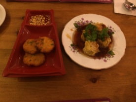 Spicy Fish Cakes and Chicken at Prawn Steamed Dumplings